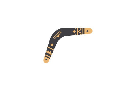 Decorative Boomerang with Tribal Pattern: A Cultural Design Asset