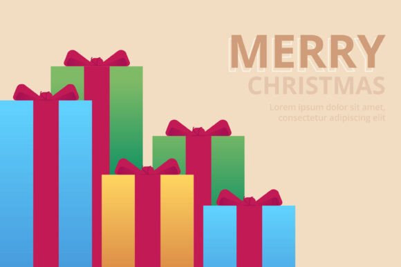 Decorative Christmas Presents with Bows: A Festive Design Asset