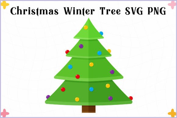 Decorative Christmas Tree SVG Vector PNG for Festive Design