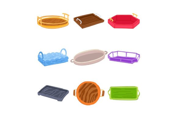Decorative Tray Set Cartoon: A Playful Display Typeface