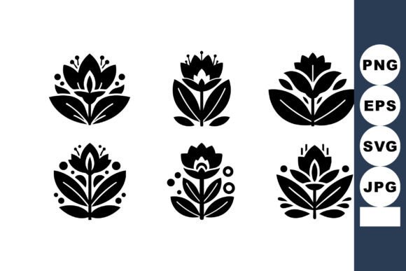 Elegant Black Floral Icons: A Designer's Secret Weapon
