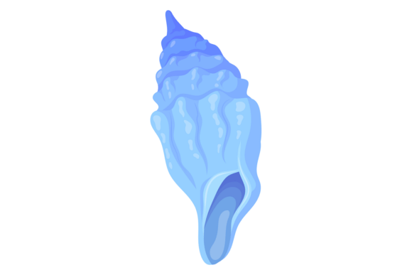 King Crown Shell: A Blue Decorative Seashell for Modern Design