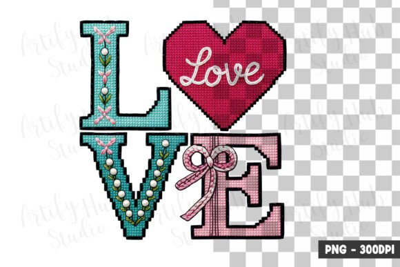 Love Heart Decorative Typography Clipart for Designers