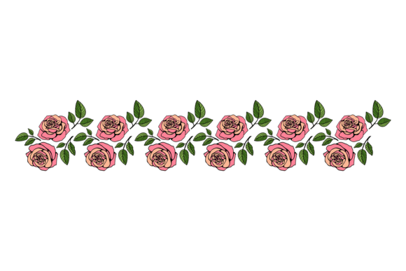 Rose Border: A Decorative Floral Pattern for Designs