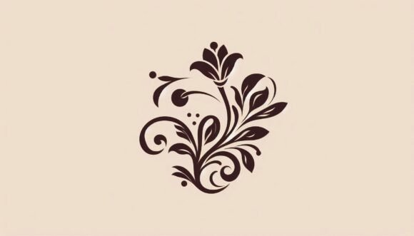Stylized Floral Elegance: A Decorative Touch for Modern Projects
