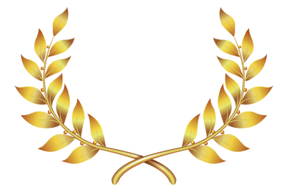 The Golden Laurel Wreath Decorative Element: A Timeless Design Asset