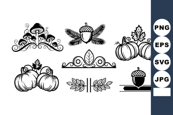 Timeless Autumn Decorative Elements with Pumpkins for Your Projects
