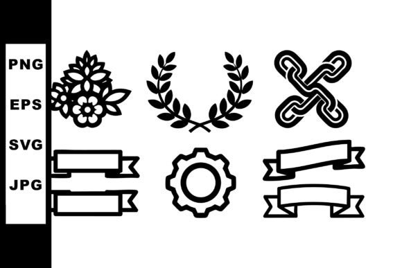 Vector Set of Decorative Floral Laurel W: Elevate Your Designs