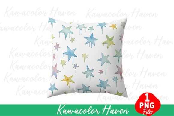 Watercolor Star Pattern Decorative Pillo: A Creative Asset for Makers